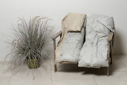 Плед дорожный пуховый 140х200 German Grass Travel Plaid серо-бежевый