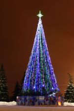 Уличная елка ствольная "Альпийская изумрудная" (пвх бело-зелёная) 12 м