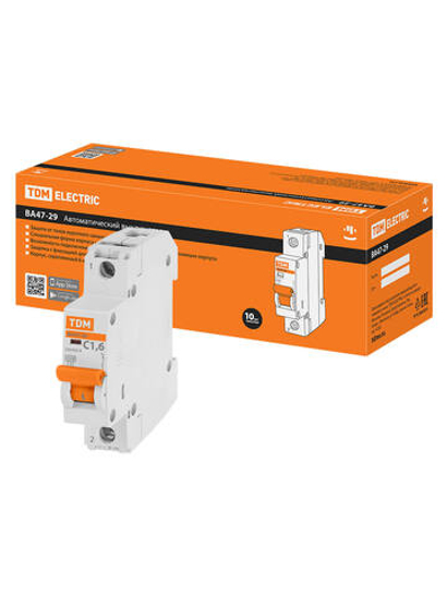 Авт. выкл.ВА47-29 1Р 1А 4,5кА х-ка С TDM