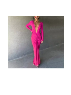 Платье вечернее макси с драпировкой