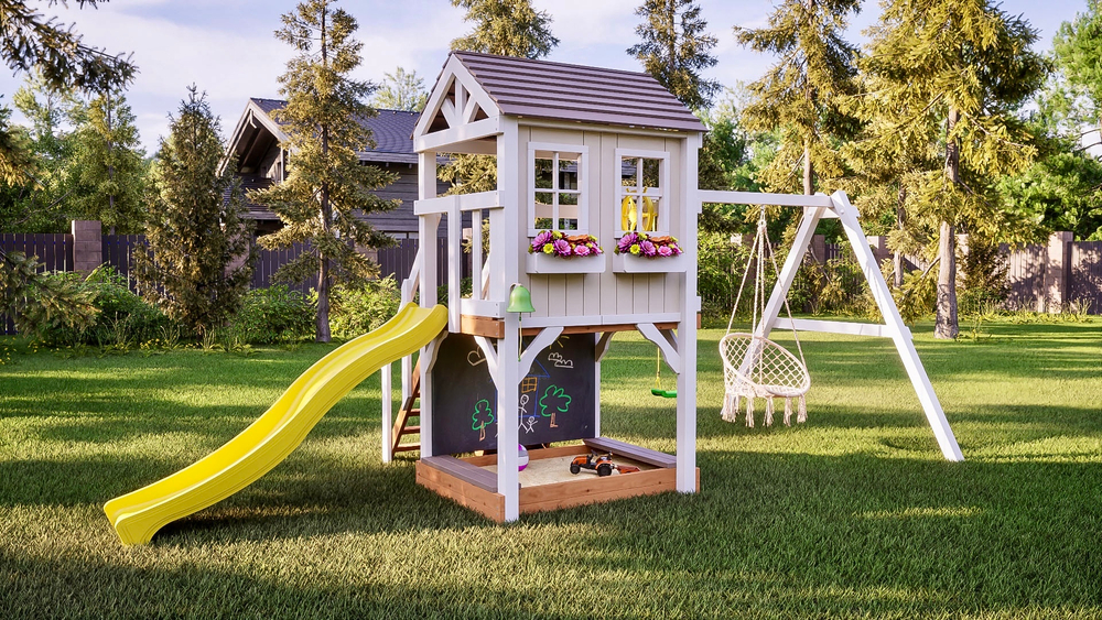 Детский домик с качелями "Прованс"