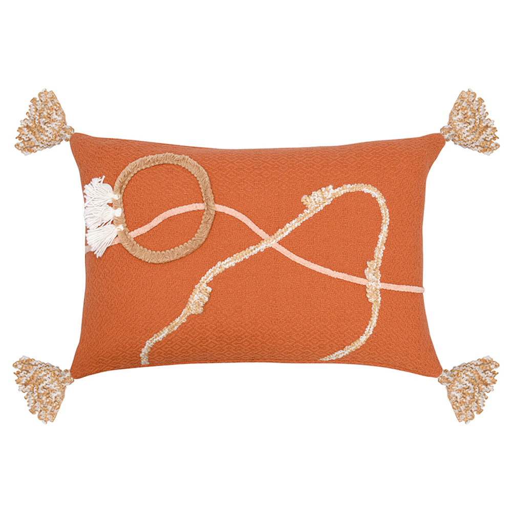 Подушка декоративная терракотового цвета с аппликацией geometry из коллекции ethnic, 30х45 см