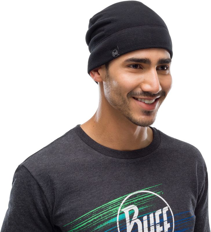 Флисовая шапка Buff Hat Polar Solid Black Фото 3