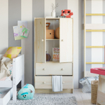 Dipriz Комод деревянный Раст 2 ящика с органайзерами, с дверцами и полкой, прозрачный лак