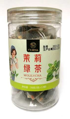 Чай китайский Cemya Зеленый с жасмином 12 пак по 3 гр банка