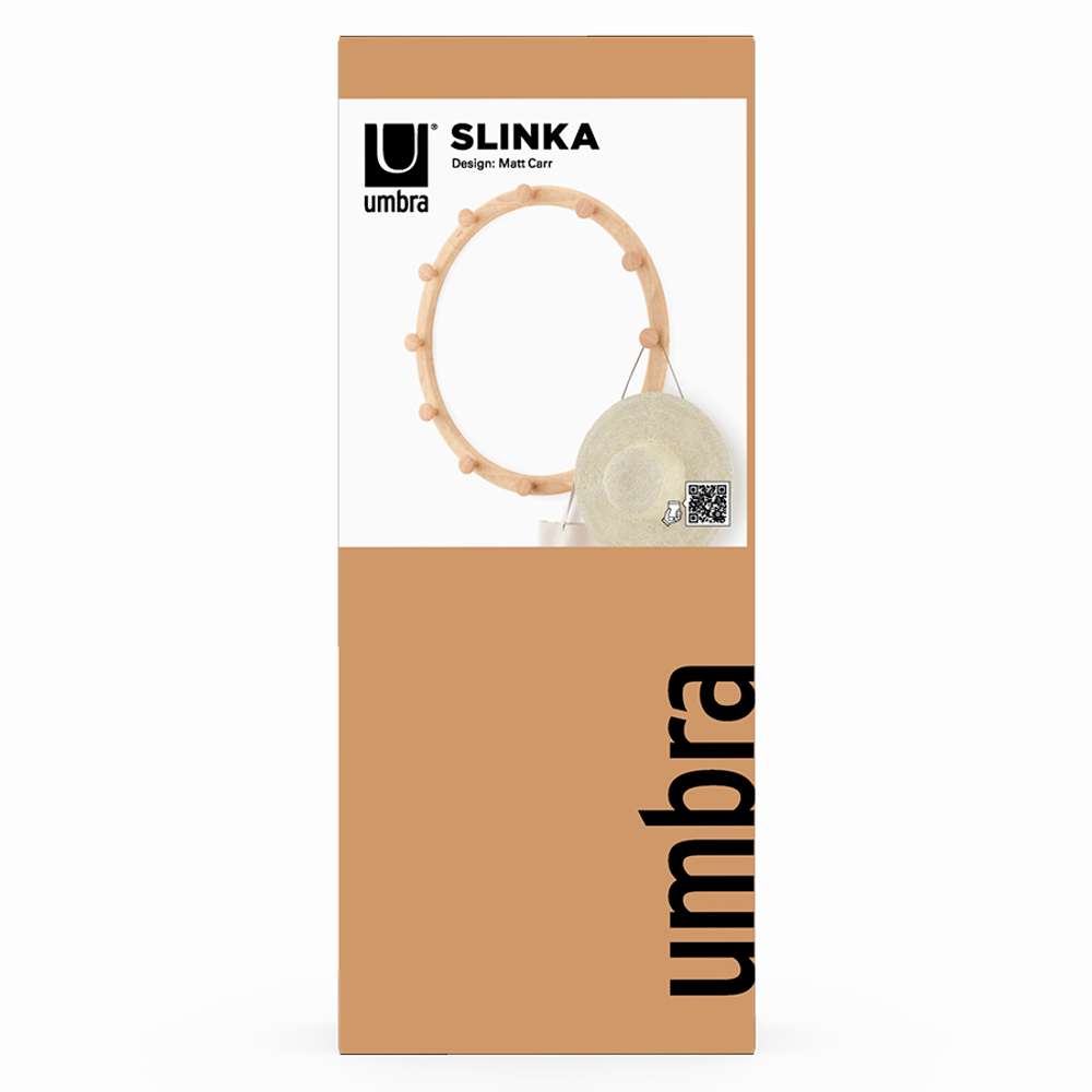 Вешалка настенная Slinka, натуральное дерево