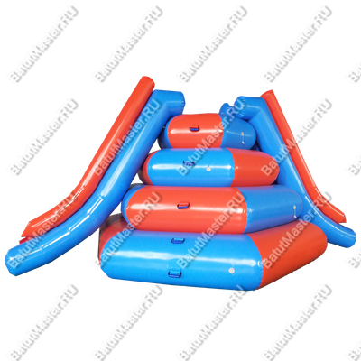 Надувной водный аттракцион "Веселые ярусы-2" сине-оранжевый размер 4,6*4,6*3 м