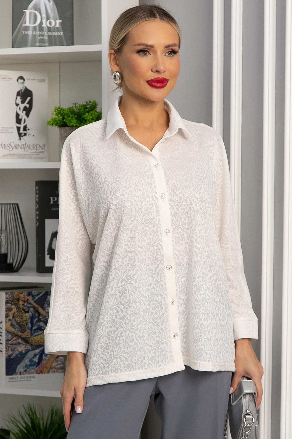Рубашка кружевная Маринара (белая) Б14252-10М LT Collection