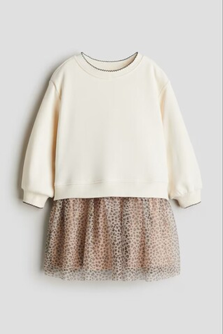 H&M Платье с принтом, кремовый