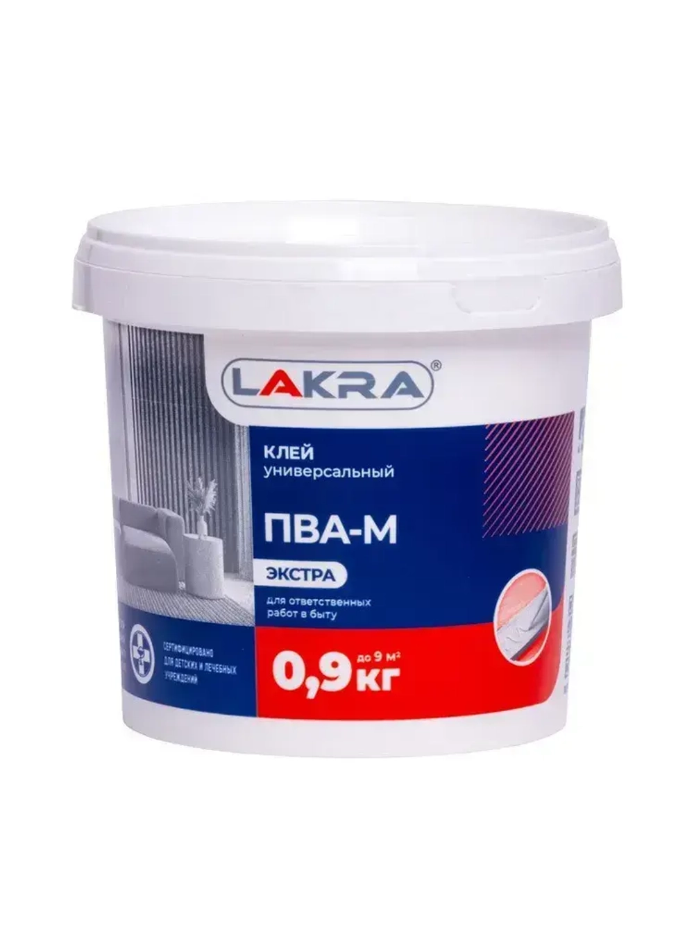 Клей ПВА строительный универсальный Лакра Экстра 0,9 кг