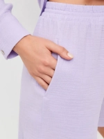 Костюм - пижама с шортами из муслина домашний оверсайз