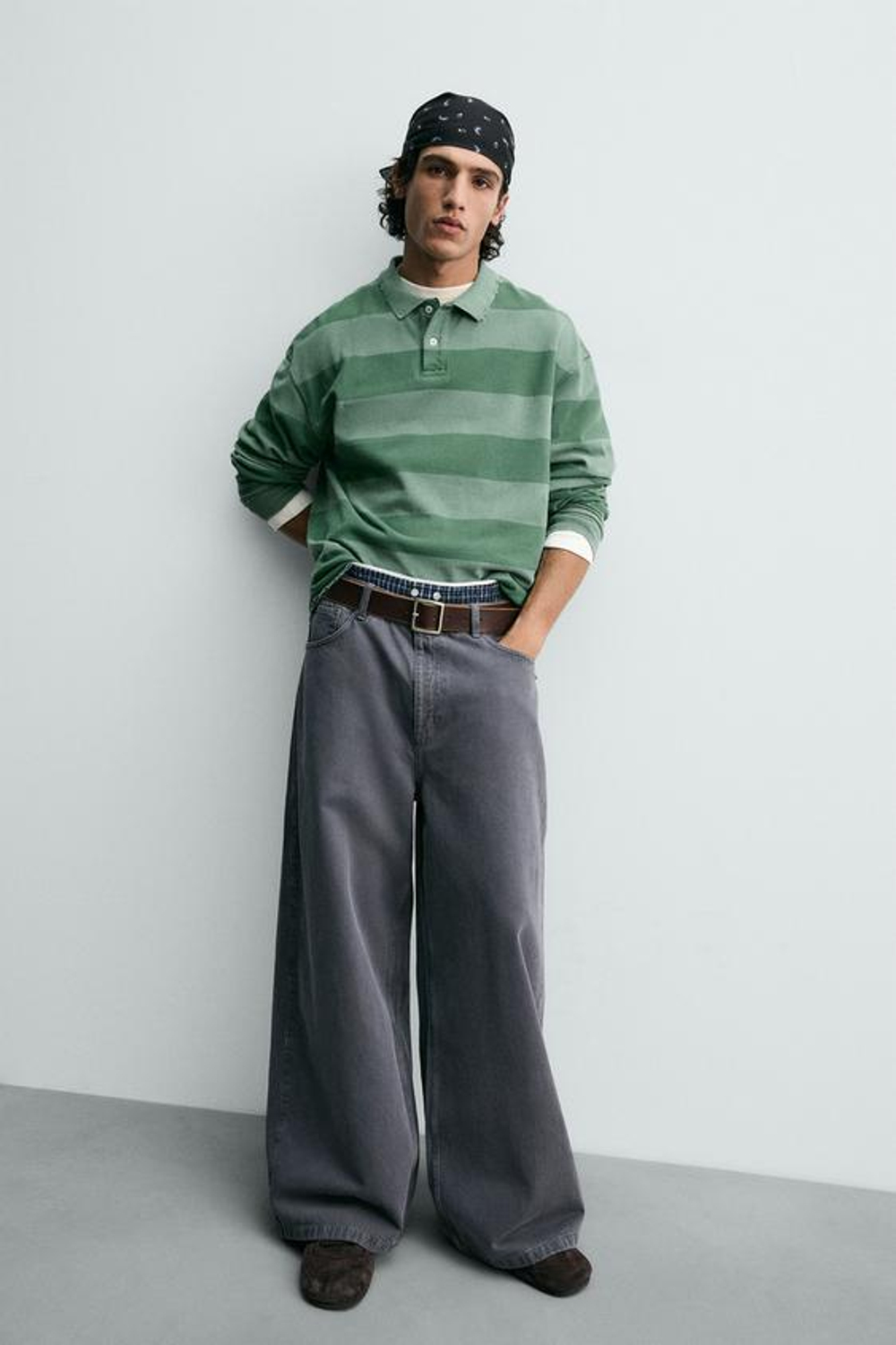 ZARA БРЮКИ СВОБОДНОГО КРОЯ LIMITED EDITION, ВЫЦВЕТШИЙ СИНИЙ