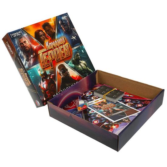 Настольная игра-ходилка квадрат. Команда героев. 40 карточек. 250х250х55 мм. Умные игры