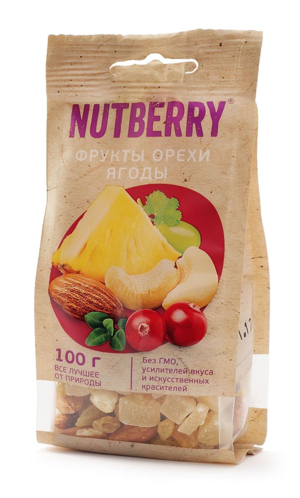 NUTBERRY Смесь орехи фрукты ягоды 100 г