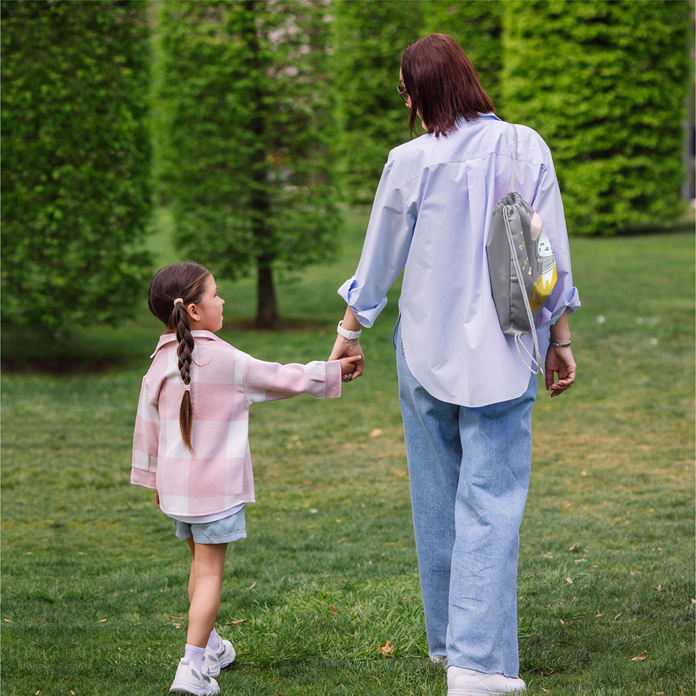 Мешок в садик 33х40, Котик (серый)