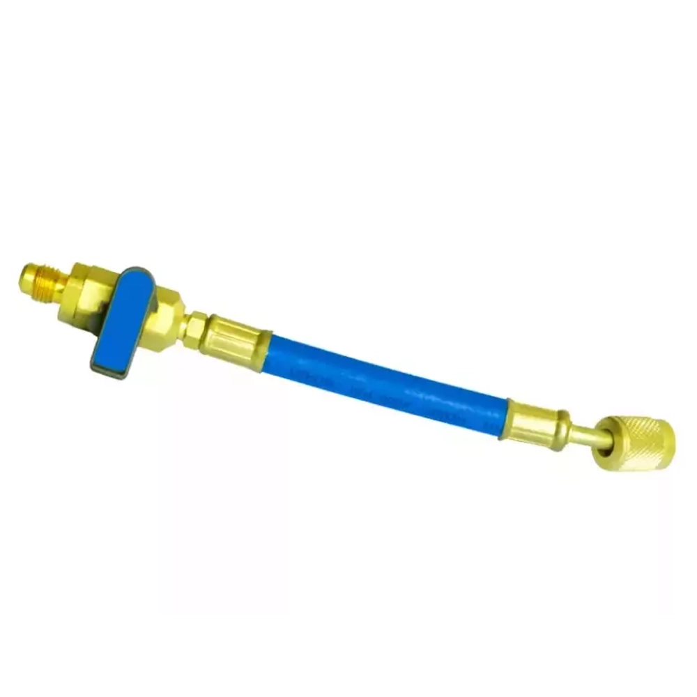 Шланг с шаровым краном DSZH R410-BV синий (гайка 5/16" х 1/4" штуцер)