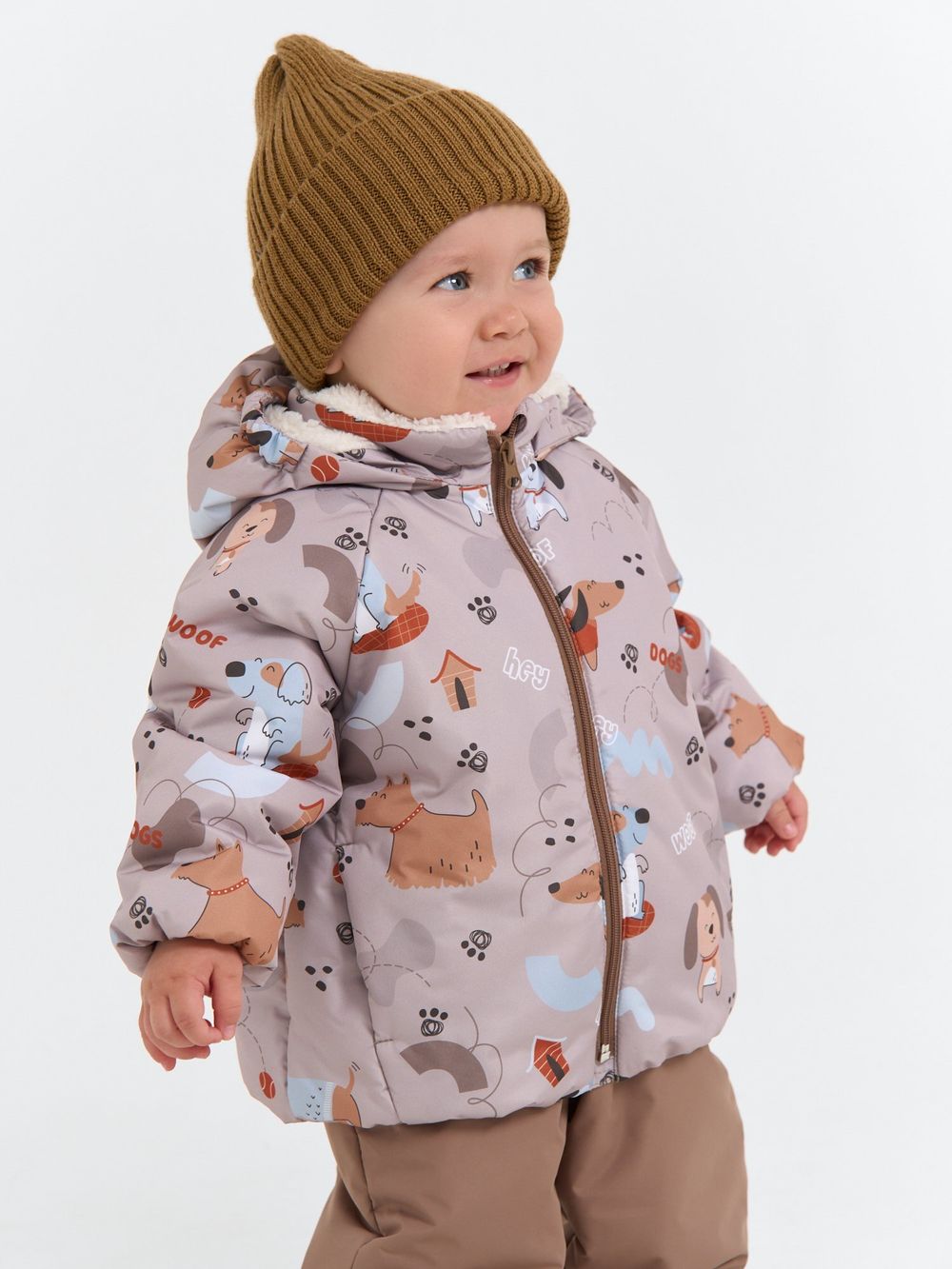 Куртка демисезонная "Мой щенок/Беж" 0+