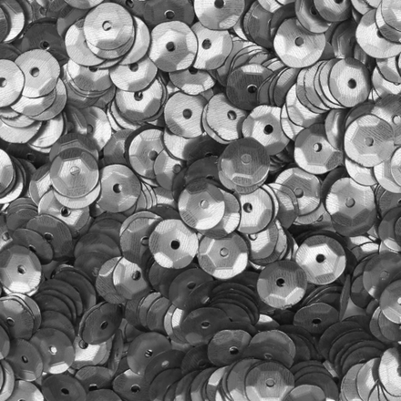 Пайетки граненые, 6 мм, упак./10 гр., 'Астра' (1501 матовое серебро)