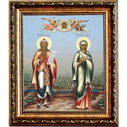 Пророк Захария и праведная Елисавета. Икона на холсте.