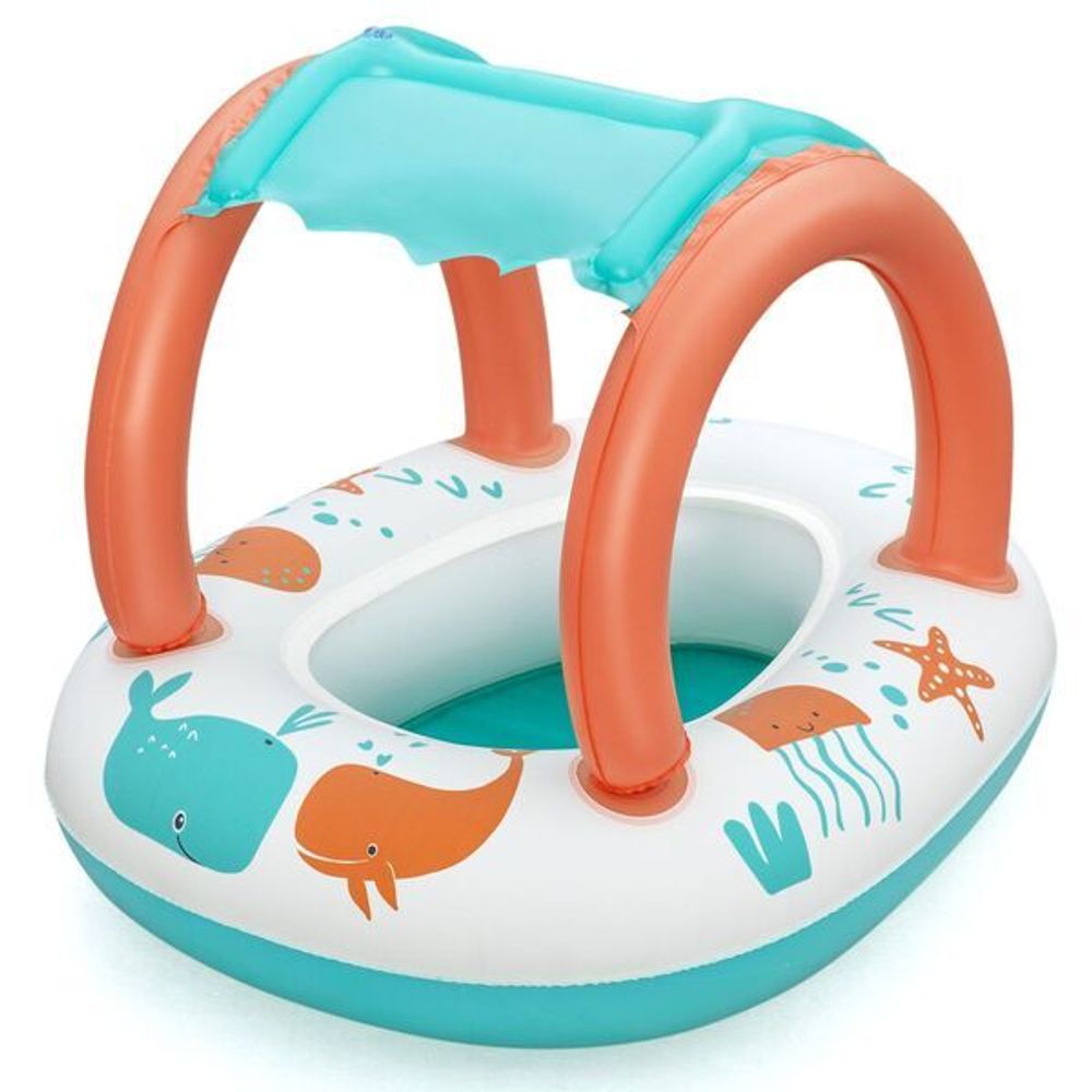 Лодка детская с козырьком Comfort Plush Shaded Baby Boat 84*67cm, Bestway (34203)