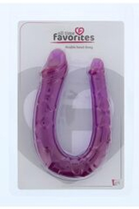 Фиолетовый двойной фаллоимитатор Double Head Dong - 30 см.