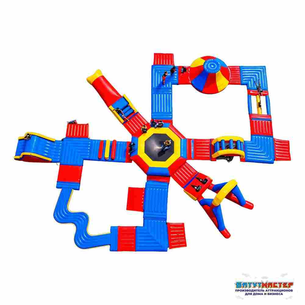 Большой надувной аквапарк на воде «Морской титан» 30×25×5 м