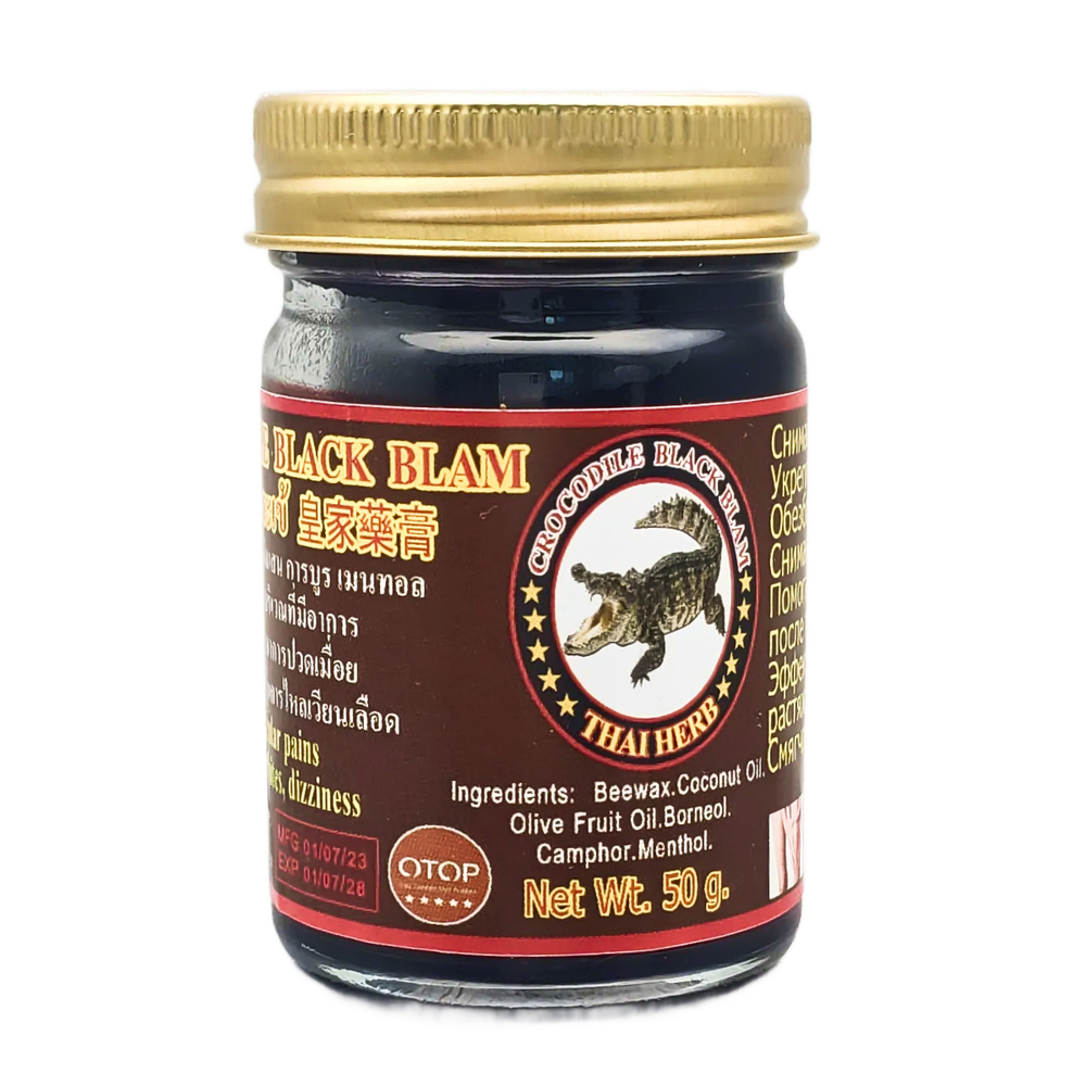 Тайский черный бальзам крокодил Thai Herb Crocodile Black Balm 50 гр