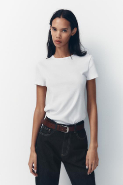 ZARA ДЖИНСЫ TRF WIDE LEG FULL LENGTH С ВЫСОКОЙ ПОСАДКОЙ, НАСЫЩЕННЫЙ СИНИЙ