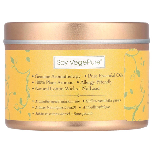 Aroma Naturals, Soy VegePure®, жестяная свеча для путешествий, расслабляющая лаванда и мандарин, 79,38 г (2,8 унции)