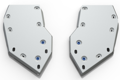 Защита топливного бака Rival для Jeep Grand Cherokee WK2 (V - 3.0D; 3.6; 5.7) 2010-2013/Jeep Grand Cherokee WK2 рестайлинг (V - 3.0; 3.0D; 3.6; 5.7) 2013-2018/Jeep Grand Cherokee WK2 рестайлинг (V - 3.0; 3.6) 2018-н.в., алюминий 4 мм, с крепежом, 2 части, 333.2712.2