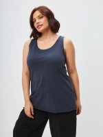 Майка базовая под пиджак удлиненная оверсайз графит