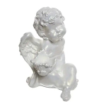 Статуэтка из гипса «Ангел с чашей» 30см перламутр