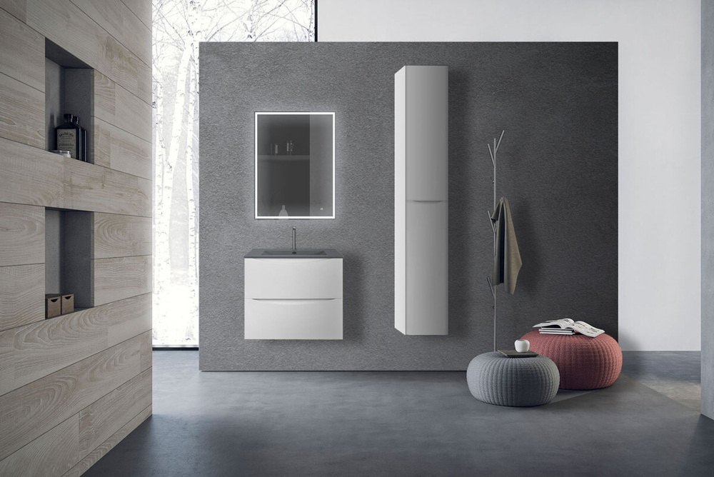 Тумба под раковину Vincea Mia 600 подвесная, 2 выкатных ящика soft close, G.White