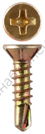 ЗУБР СОП 22 х 3.9 мм, сверло, оконный саморез, желтый цинк, 12500 шт (4-300230-39-022)