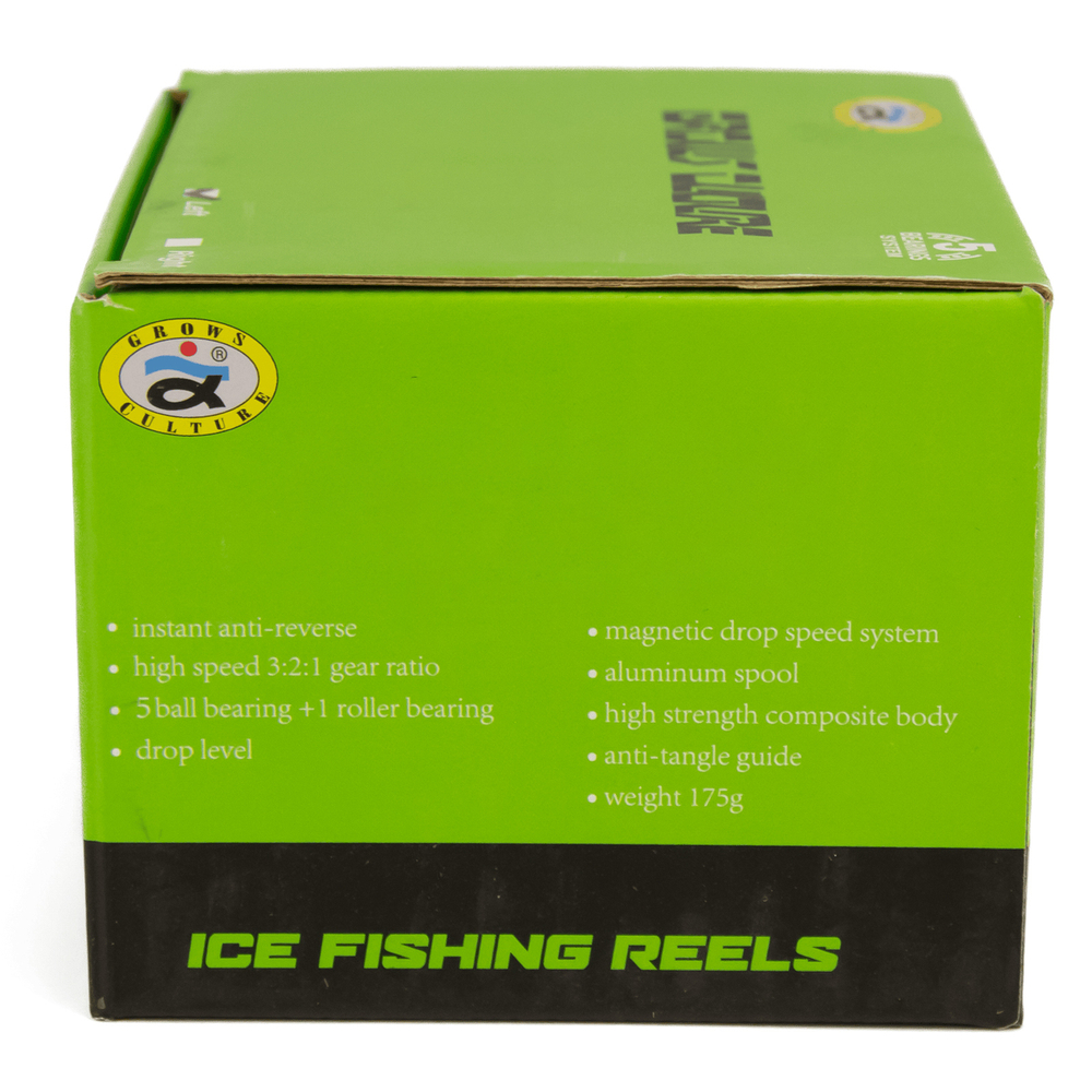 Катушка зимняя мультипликаторная Grows Culture Frozen L, Салатовый (5+1BB, мет. шпуля)