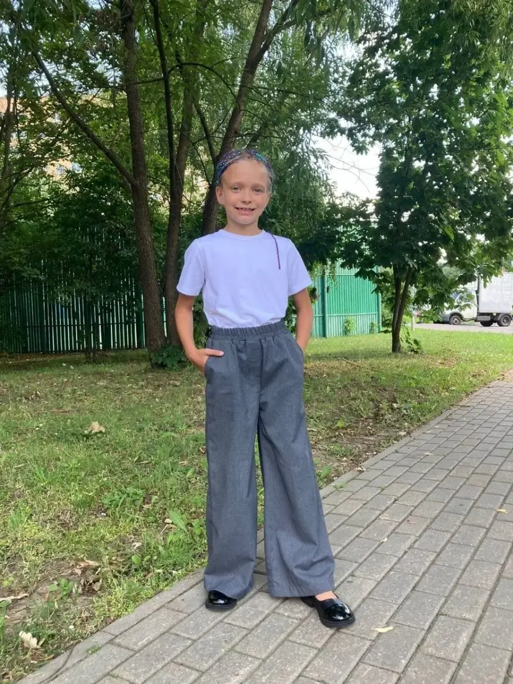 Брюки школьные палаццо