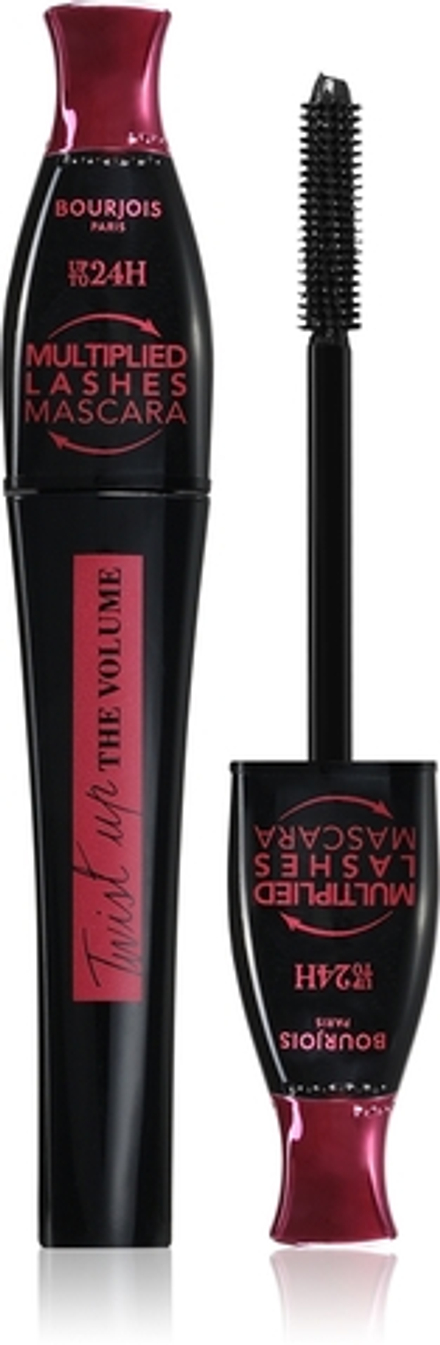 Bourjois Twist Up The Volume - Тушь для ресниц, увеличивающая объем с щеточкой 2 в 1 оттенок 23 Black, 8 ml