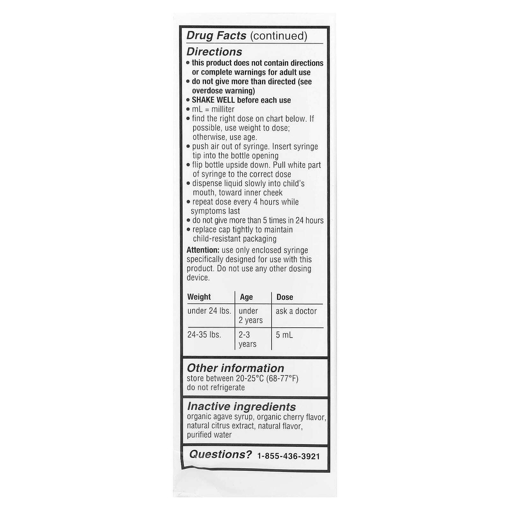 Genexa, Infants 'Pain & Fever, органическая вишня, 160 мг, 59 мл (2 жидк. Унции)