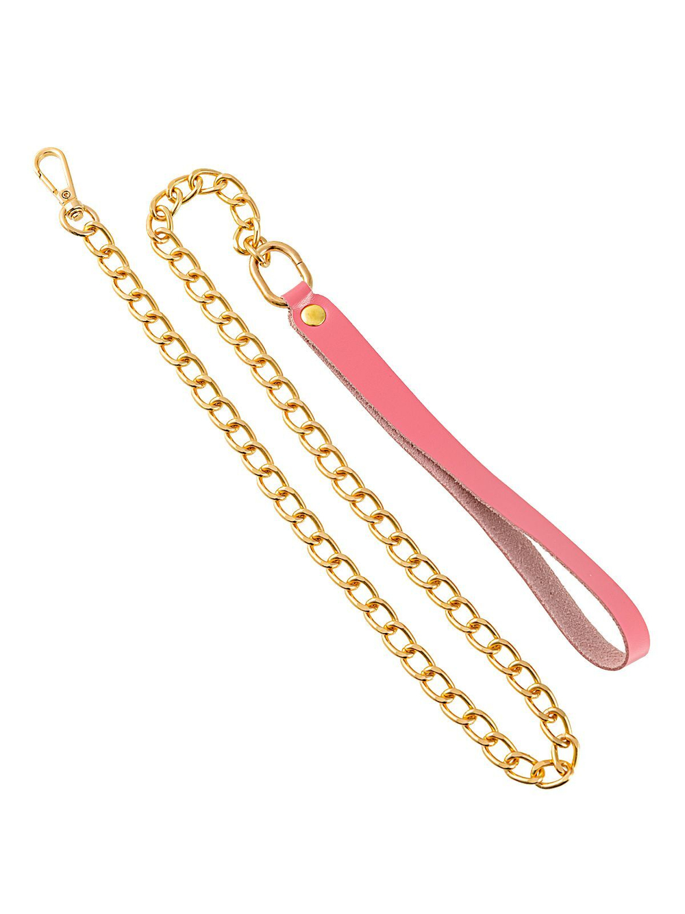 Поводок для ошейника Pecado – кожа, карабин, 80 см, розовый