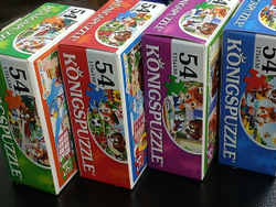 Пазл 54 детали «Любимые приключения» KONIGSPUZZLE ПК54-7858, в комплекте 4 шт, картонная основа, от 3 лет