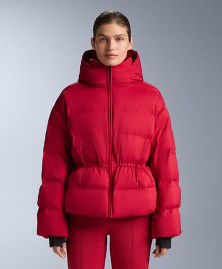 Oysho Легкий водонепроницаемый короткий пуховик Minardi Piume Kayak, красный