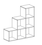 Стеллаж СТ3.2.1 (6 ячеек) горка 3-2-1 белый