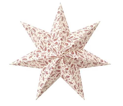 СТРОЛА STRАLA Абажур 48 см, белый/красный узор