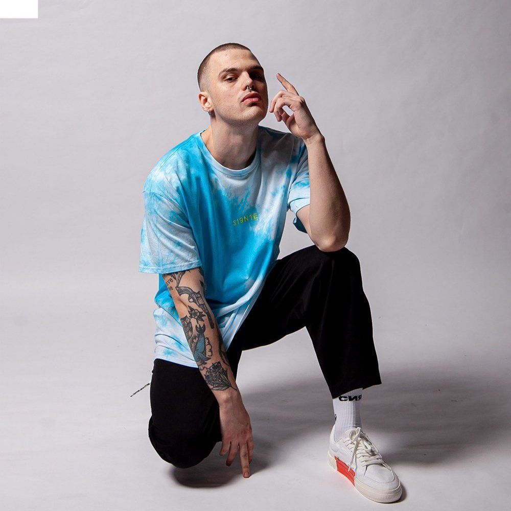 Футболка Тай Дай Бело-голубая