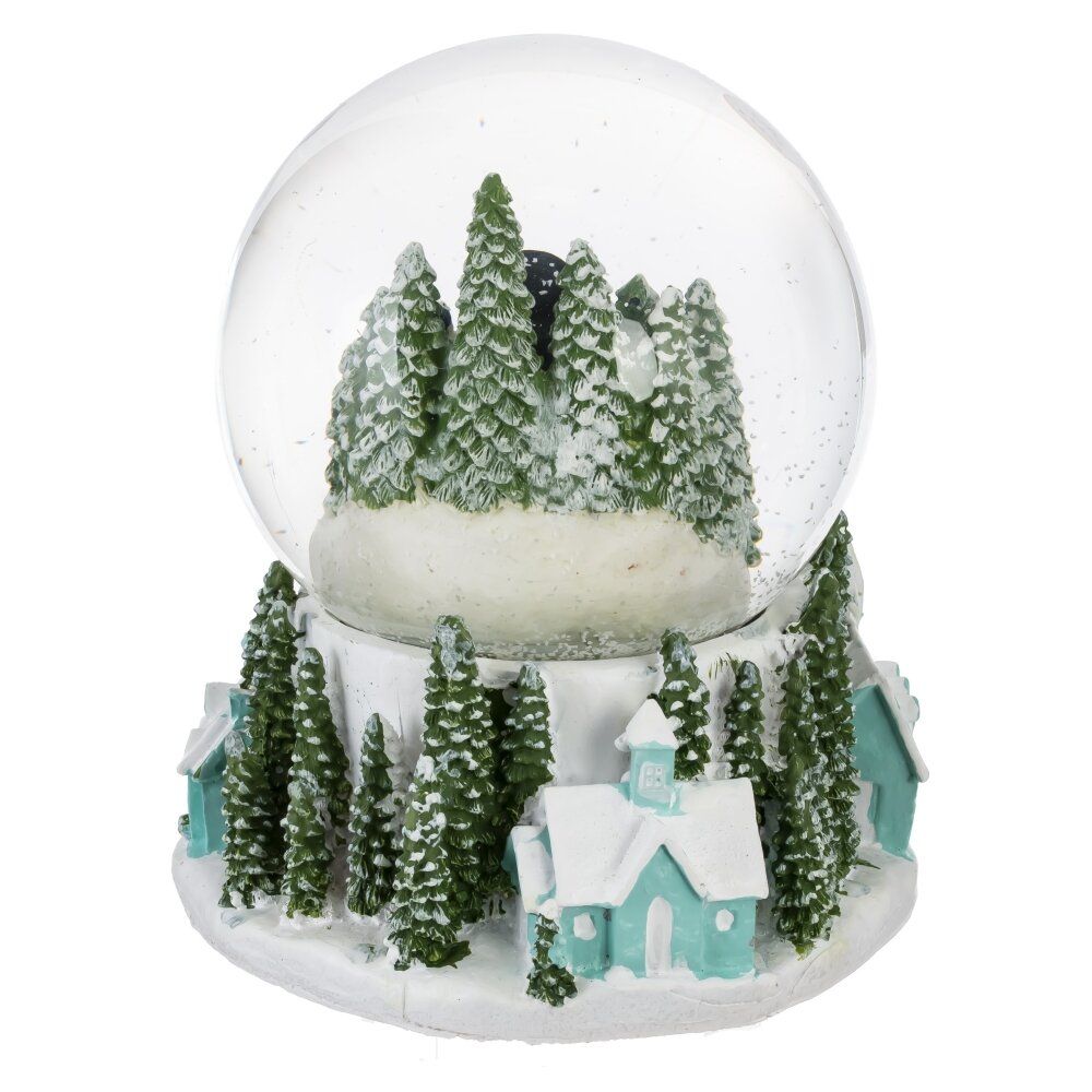 GAEM Фигур декор в стекл шаре "Снеговик/Дом" (подсв, муз, вьюга, AAAх3 н/п), D 10 см, L12 W11,5 H14 см, 2