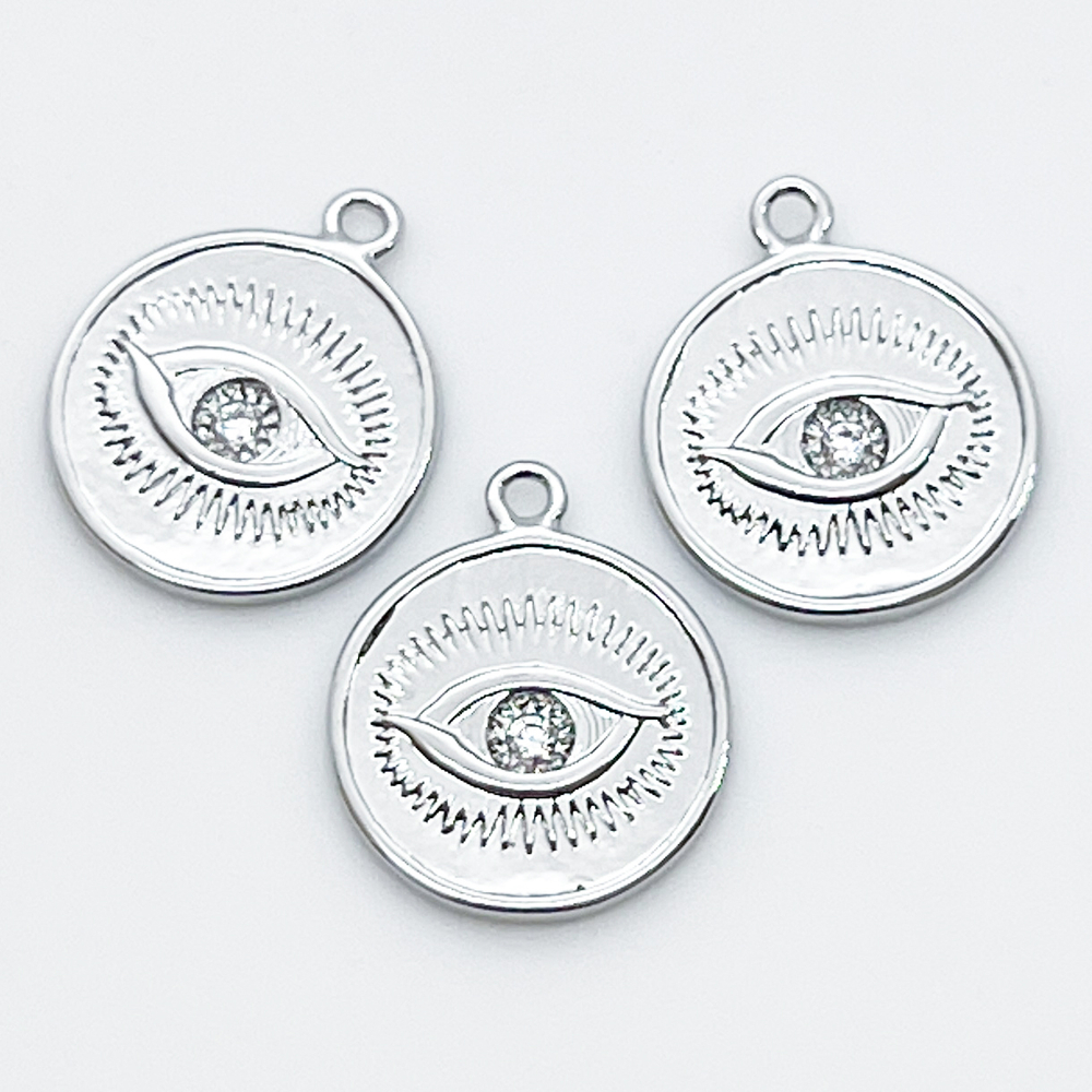 Подвеска Глаз, цвет серебро, размер 16*14 мм, цена за 1 шт