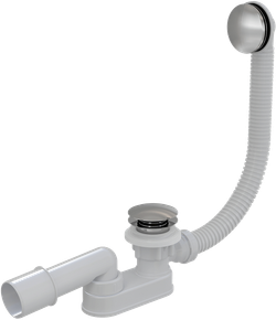 Сифон A507KM-100 для ванны комплект click/clak с заниженным сифоном металл/металл