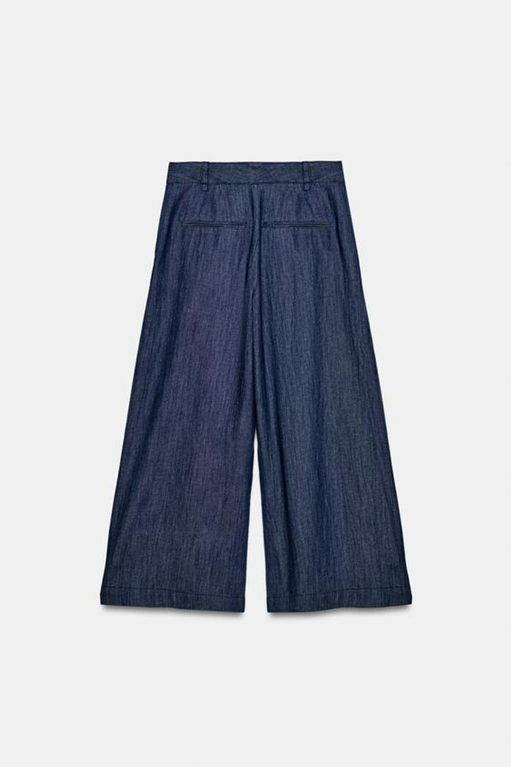 ZARA БРЮКИ-КЮЛОТЫ С ЗАЩИПАМИ, СИНИЙ