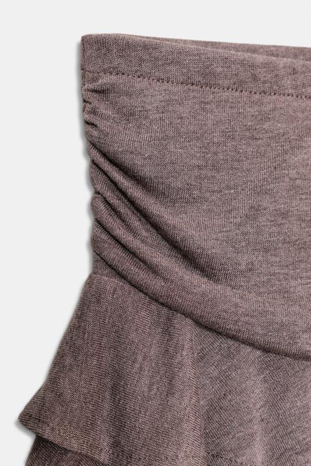 ZARA ЮБКА С МЯГКИМИ ВОЛАНАМИ, КОРИЧНЕВЫЙ МЕЛАНЖ