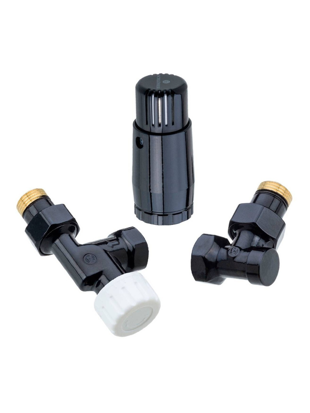 Комплект подключения SCHLOSSER STANDARD MINI 1/2" осевой, Ral 9005, с термоголовкой MINI М30х1,5